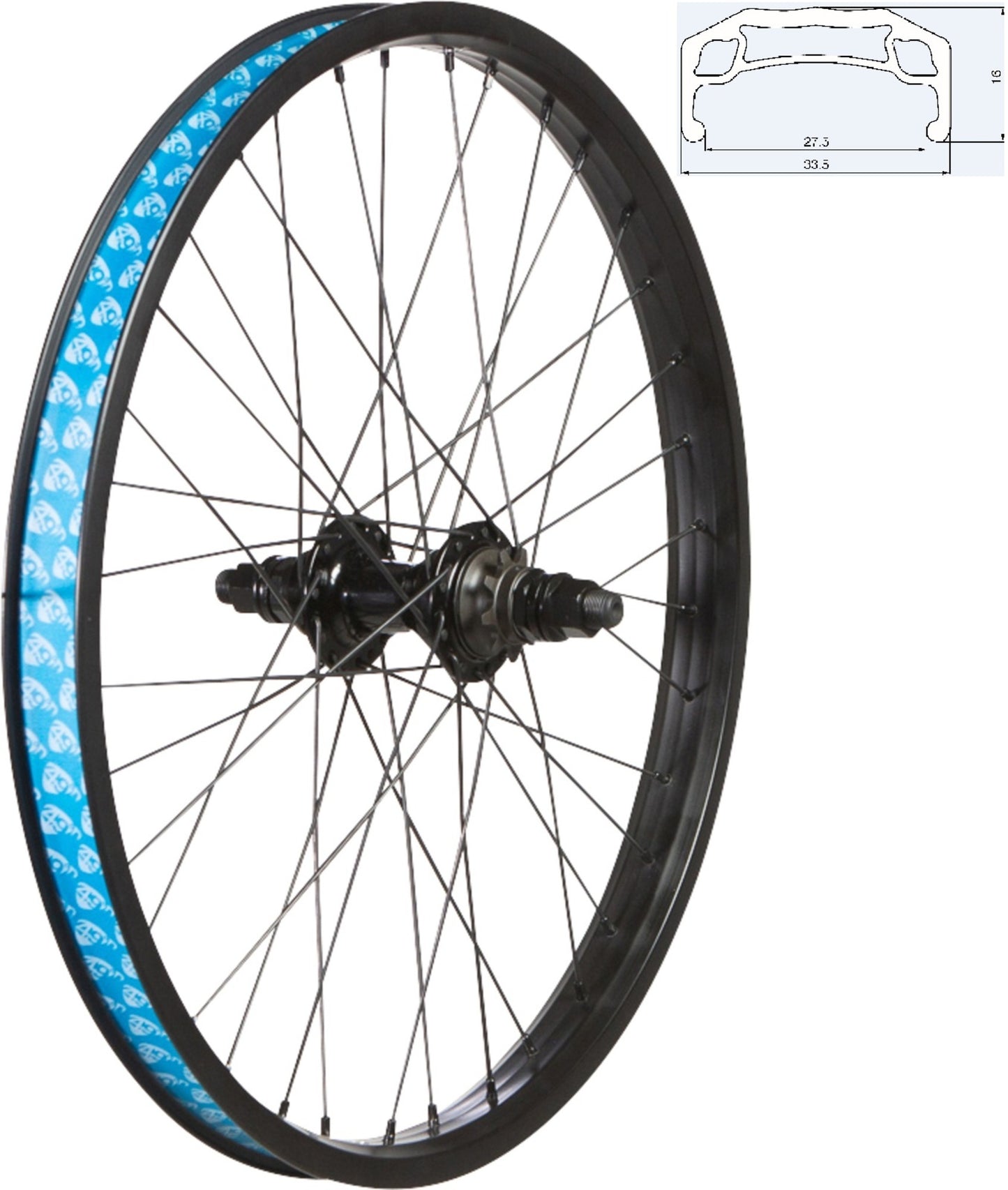 49N 20" BMX REAR WHEEL - SOLID AXLE 9T DRIVER