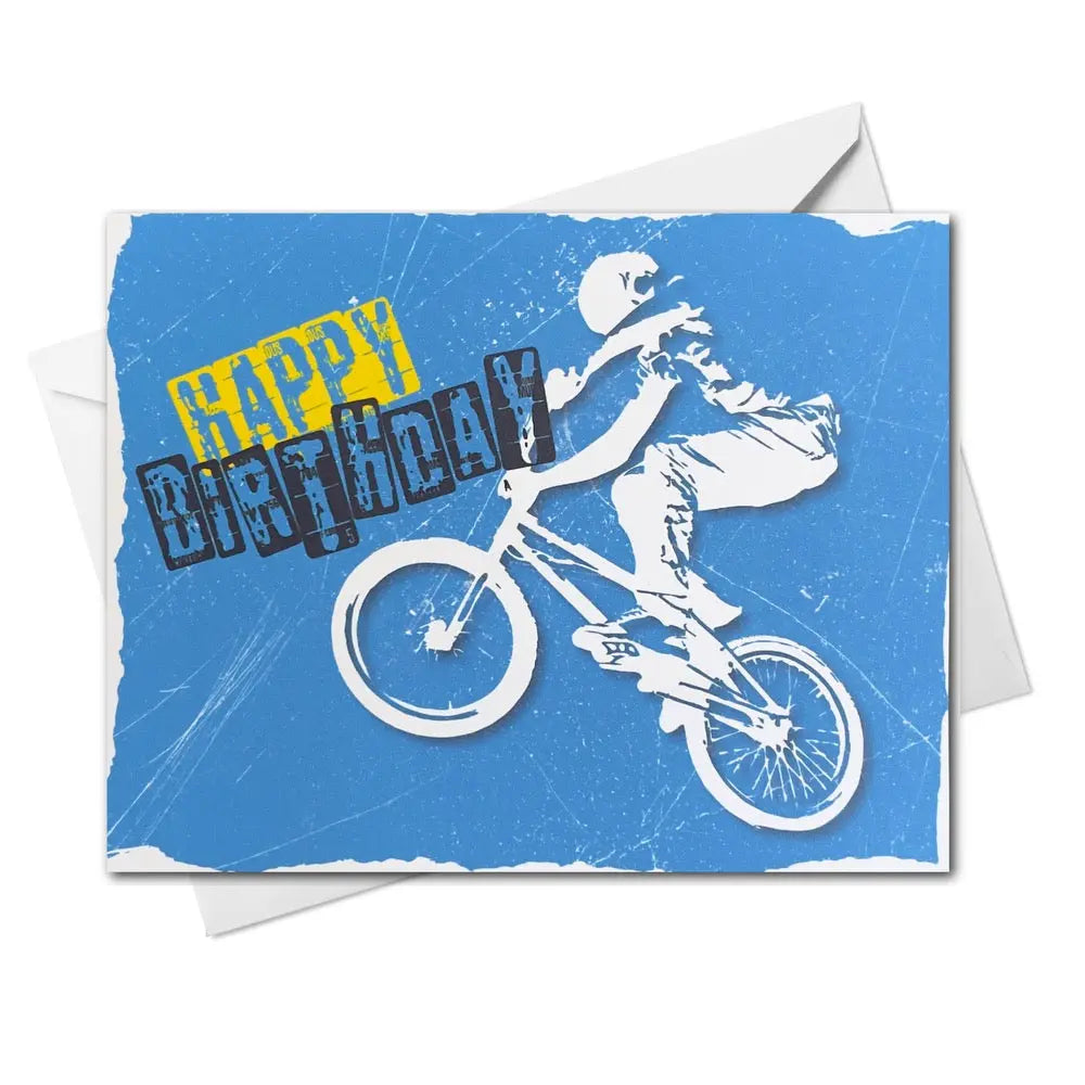 happy birthday mountainbike Happy Birthday BMX Racer- GREETING CARD – Harvester Bikes