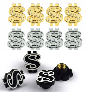 Dollar Sign Valve Caps (pair)