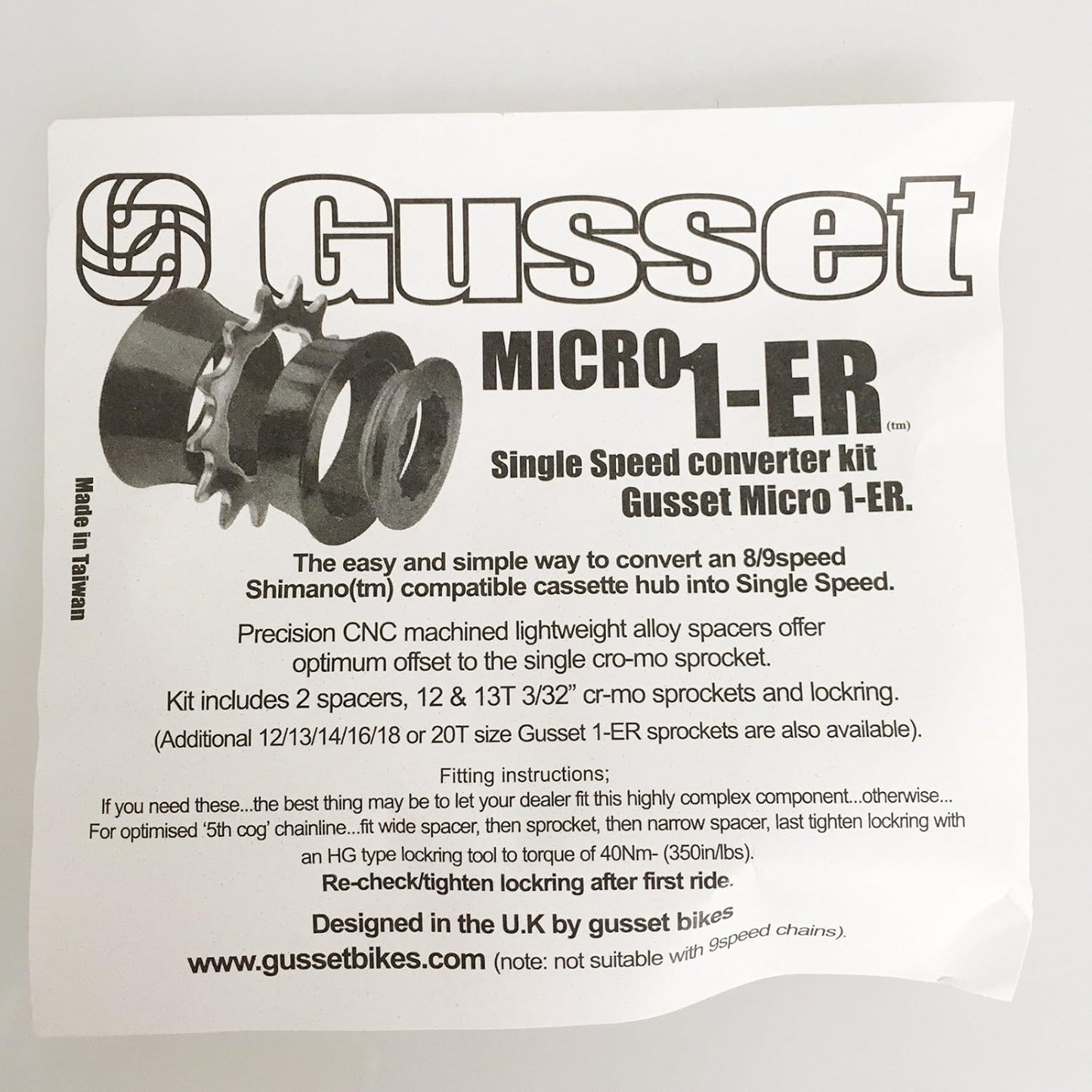 Gusset Micro 1er Single Speed Conversion, 12/13t