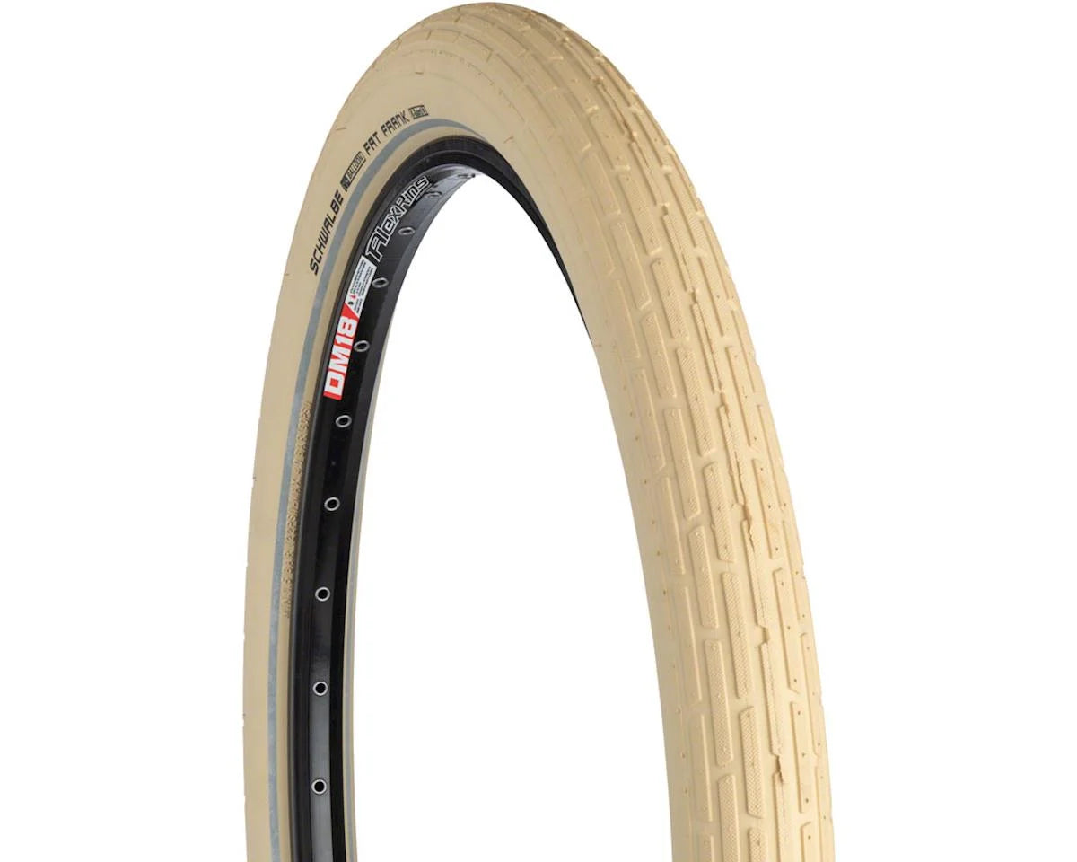 SCHWALBE FAT FRANK TIRE 26x2.35W - CREAM W/ REFLECTIVE Schwalbe