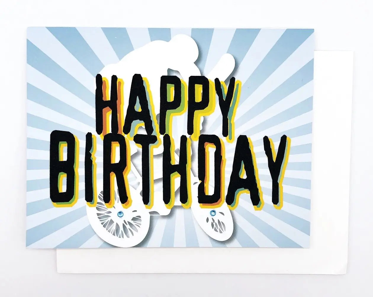 Happy Birthday BMX - GREETING CARD Blue Harvester Bikes