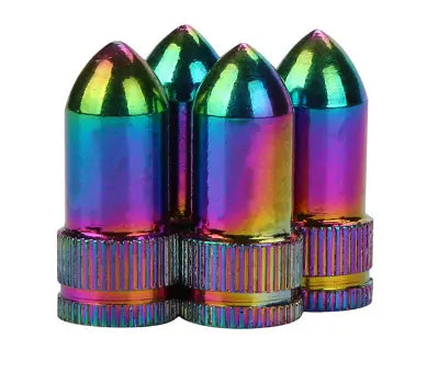 Bullet Valve Caps Oil Slick (Pair) Harvester Bikes