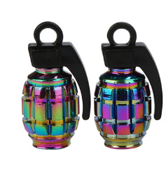 Grenade Valve Caps Oil Slick (Pair)