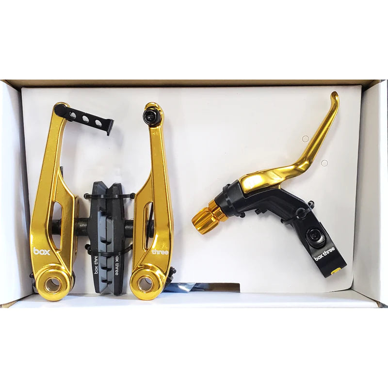 BOX THREE PRO V-BRAKE BMX KIT - LEVER+CABLE+CALIPER - LONG REACH (108MM)