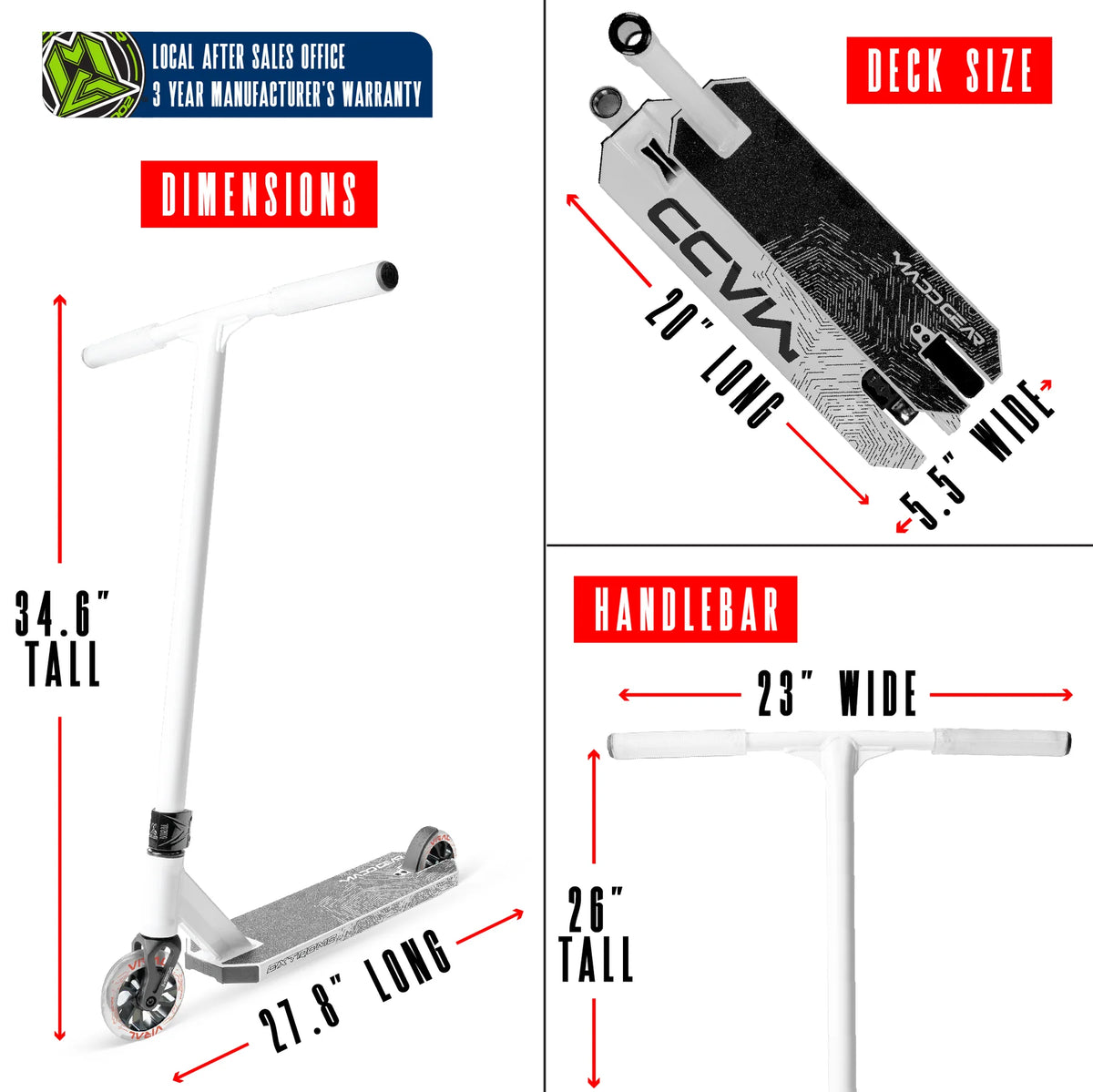 Madd Gear Viral Extreme Pro Scooter - Bright White