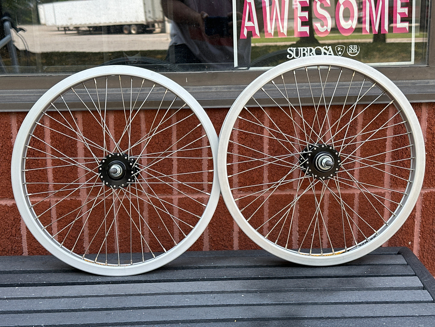 ALEX 20" MX-22 SILVER (3/8" AXLE) WHEELSET (OLD SCHOOL/MID SCHOOL)