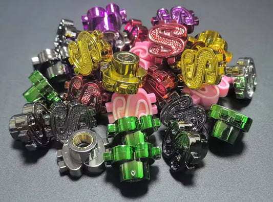Gold Dollar Sign Valve Caps (pair)