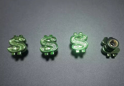 Gold Dollar Sign Valve Caps (pair)
