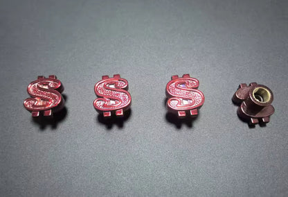 Gold Dollar Sign Valve Caps (pair)