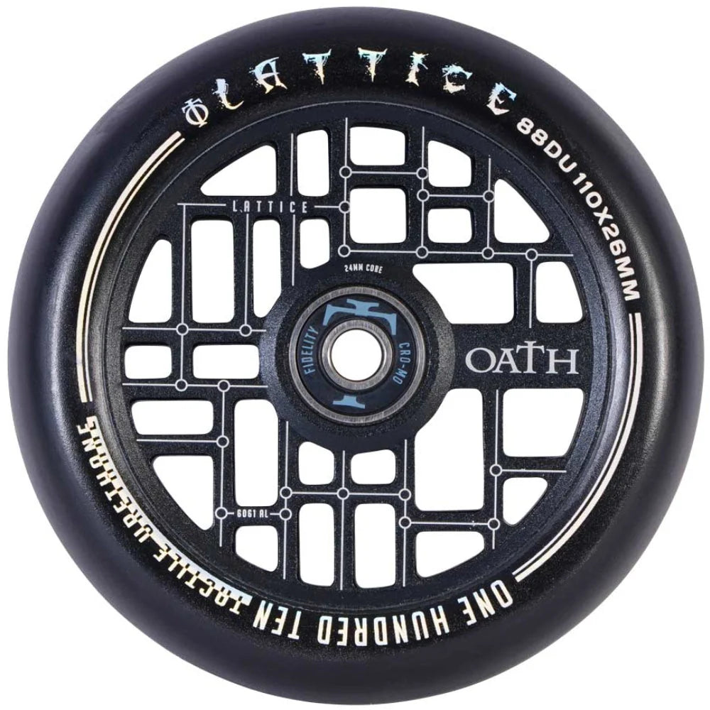 Oath Lattice V2 110x26mm - Scooter Wheels - Black / 110x26mm (Pair)