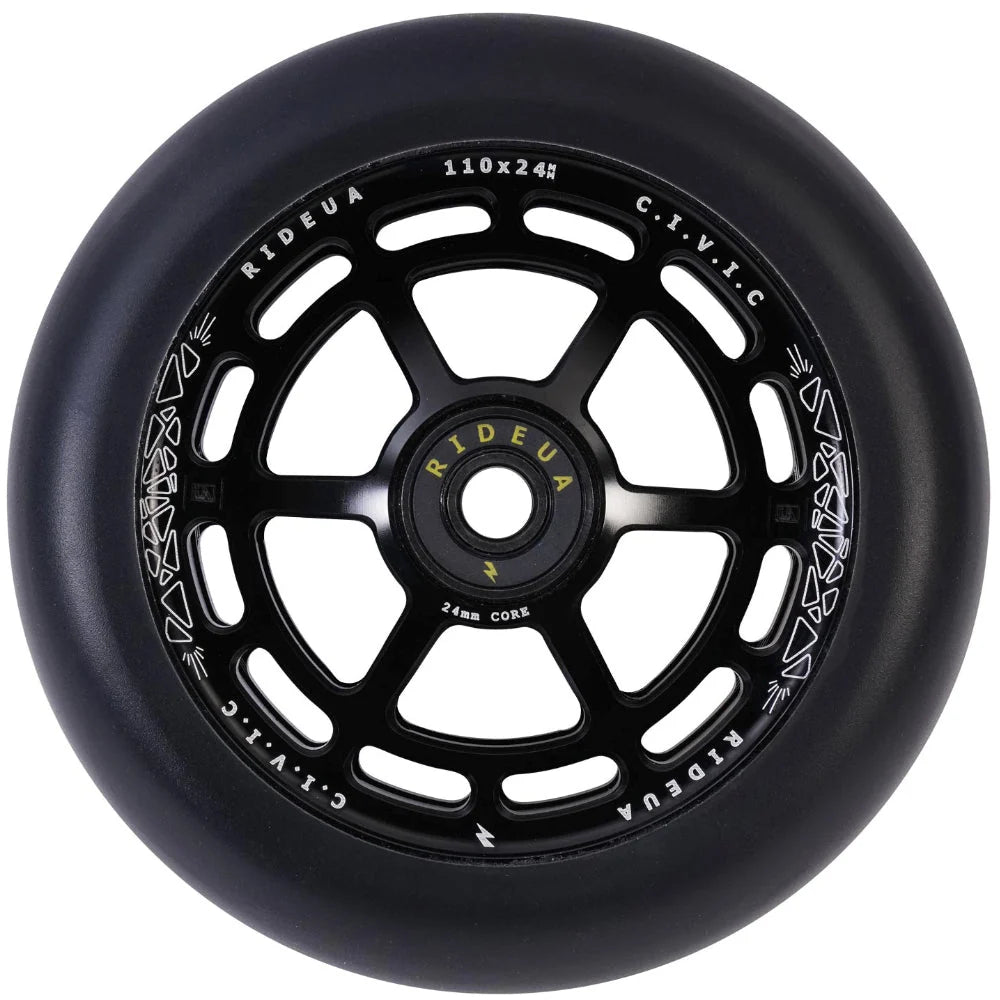 UrbanArtt Civic 110x24mm - Scooter Wheels - Black / 110x24mm (Pair)