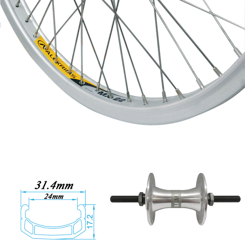 ALEX 20" MX-22 SILVER (3/8" AXLE) WHEELSET