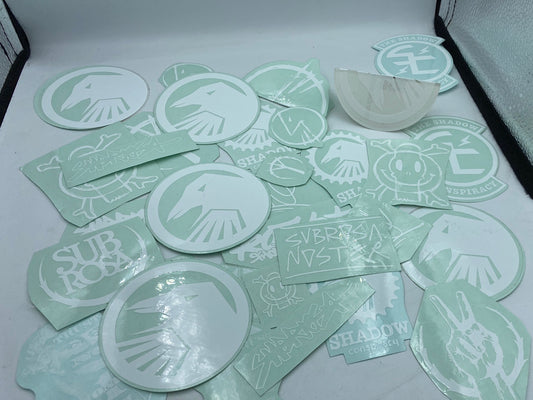 Subrosa x Shadow White Assorted Sticker Pack (10)